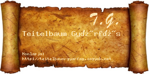 Teitelbaum Gyárfás névjegykártya